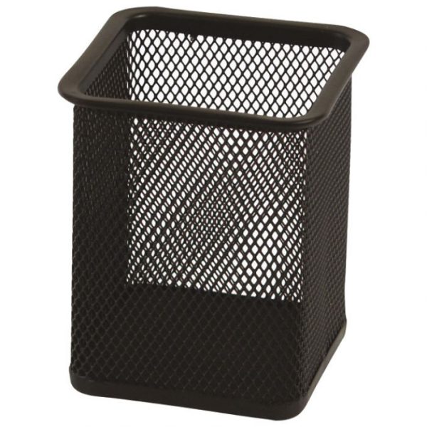 ČAŠA ZA OLOVKE METALNA ŽICA ČETVRTASTA 8X8X9,8CM FORNAX 467 CRNA