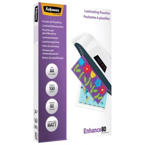 FOLIJA ZA PLASTIFICIRANJE  80MY A4 MAT PK100 FELLOWES 5452103