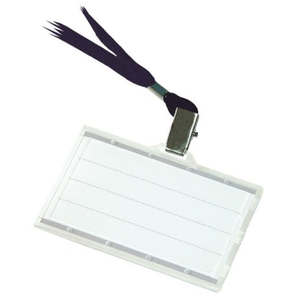 NOSAČ ID KARTICE ZA AKREDITACIJU ZA TRAKU 85X50MM/88X54MM PLUS TRAKA CRNA DONAU 8347001PL-01
