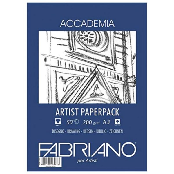 PAPIR ACCADEMIA A3 200G PK50 (NATURAL GRAIN/GRANA NATURALE) FABRIANO 50813200