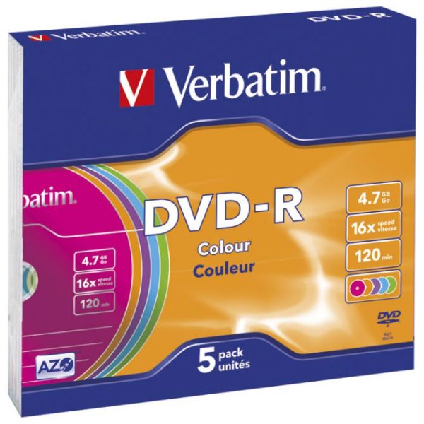 DVD-R 4,7/120 16X SLIM PK5 VERBATIM 43557 SORTIRANO