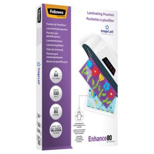 FOLIJA ZA PLASTIFICIRANJE  80MY A4 SJAJNA PK100 FELLOWES 5306114