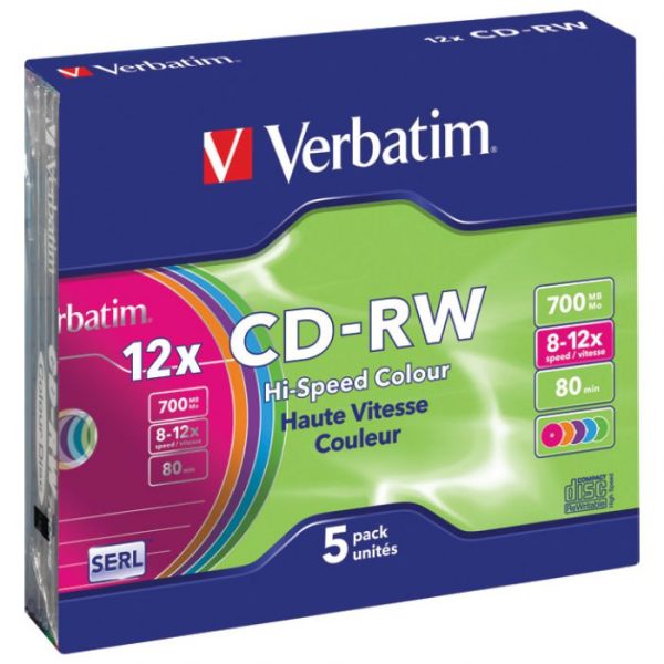 CD-RW 700/80 8X-12X SLIM VERBATIM 43167 SORTIRANO