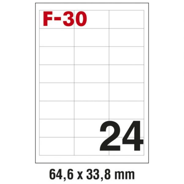 ETIKETE ILK  64,6X33,8MM PK100L FORNAX F-30