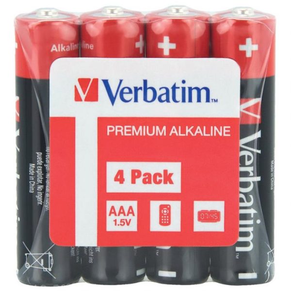 BATERIJA ALKALNA 1,5V AAA PK4 SHRINK VERBATIM 49500 LR3