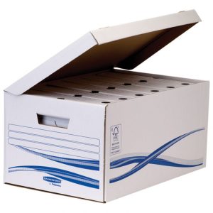 KUTIJA ARHIVSKA-KONTEJNER ZA ARHIVSKE KUTIJE S POKLOPOM BASIC MAXI PK10 FELLOWES 4460502 BELO-PLAVA