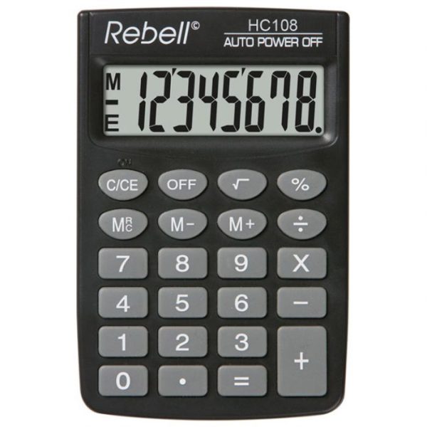 KALKULATOR DŽEPNI  8MESTA REBELL RE-HC108 BX CRNI