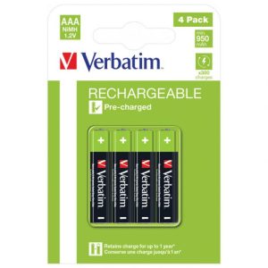 BATERIJA PUNJIVA 1,2V AAA/950 MAH PK4 VERBATIM 49514 HR03  BLISTER