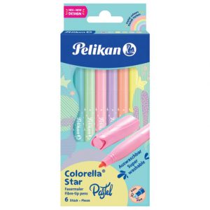 FLOMASTER ŠKOLSKI 6BOJA PASTEL KARTON COLORELLA STAR C302/6 PELIKAN 822282 BLISTER