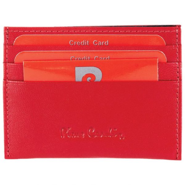 KORICE KOŽNE ZA KARTICE 6MESTA SA PREGRADOM PIERRE CARDIN 2475TILAK42 CRVENE
