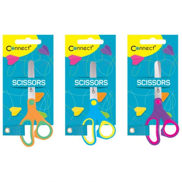 MAKAZE ĐAČKE 13CM OBLE S LENJIROM CONNECT 3753 SORTIRANO BLISTER