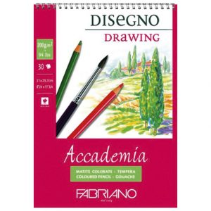 BLOK ACCADEMIA DISEGNO DRAWING SPIRALA GORE 21X29,7CM 30L 200G FABRIANO 44202129