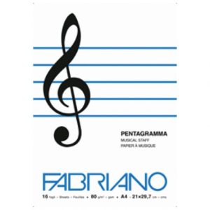 NOTNA SVESKA BLOK MUSICA A4 16L 80G FABRIANO 19100378