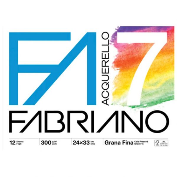 BLOK ZA CRTANJE 33X24CM 12L 300G ACQUERELLO7 FABRIANO 19100767